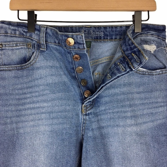 WILD FABLE Jeans Super High Rise Ankle Crop Distressed Light Wash Denim Size 10 - Picture 3 of 10